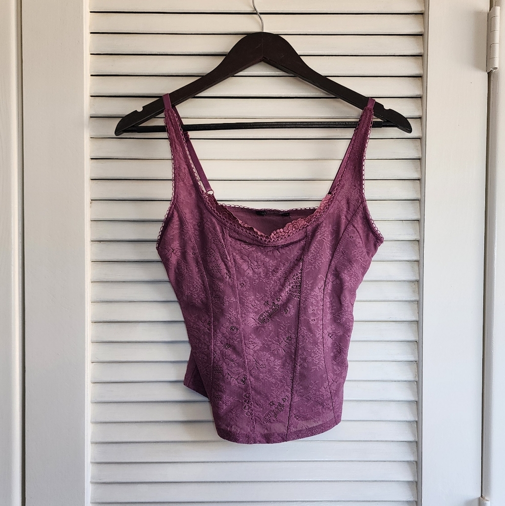 Lace Trim Purple Camisole